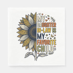 Daughter In Law Favorite Child Sunflower Vintage S Napkin