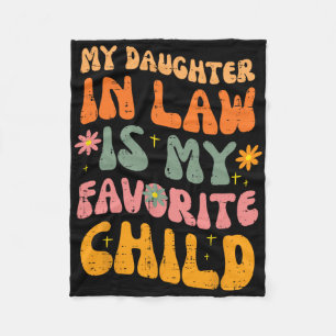 Daughter In Law Favourite Child Retro Fathers Day Fleece Blanket