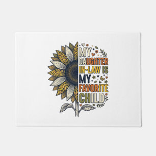 Daughter In Law Favourite Child Sunflower Vintage Doormat