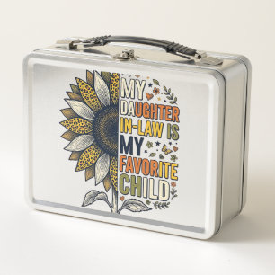 Daughter In Law Favourite Child Sunflower Vintage  Metal Lunch Box