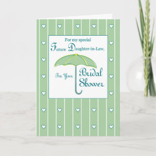 Daughter-in-Law, Green, Bridal Shower Umbrella Card