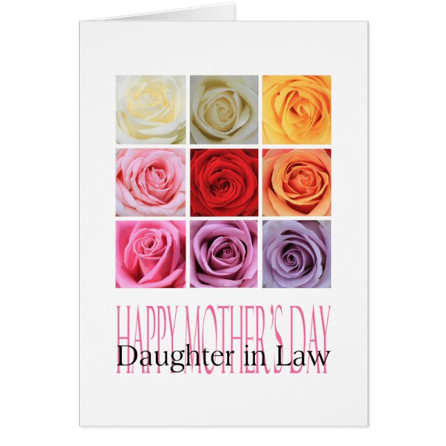 Daughter in Law   Happy Mother's Day rose card (Front)