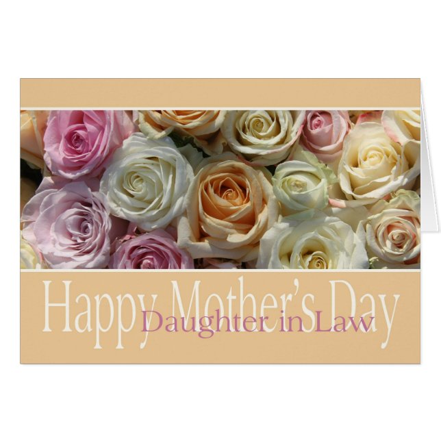 Daughter in Law   Happy Mother's Day rose card (Front Horizontal)