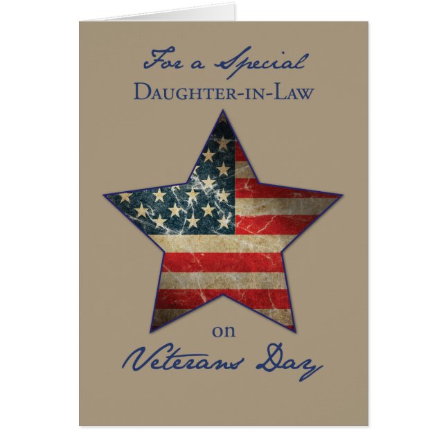 Daughter-in-Law, Happy Veterans Day, Old Flag Star (Front)