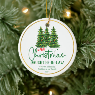 Daughter In law  Heartfelt Christmas Ceramic Ornament