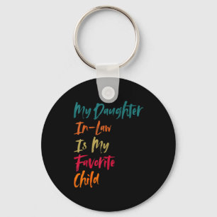 Daughter in law is favourite child retro vintage key ring