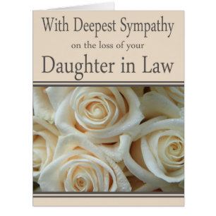 Daughter in Law loss Sympathy rose card