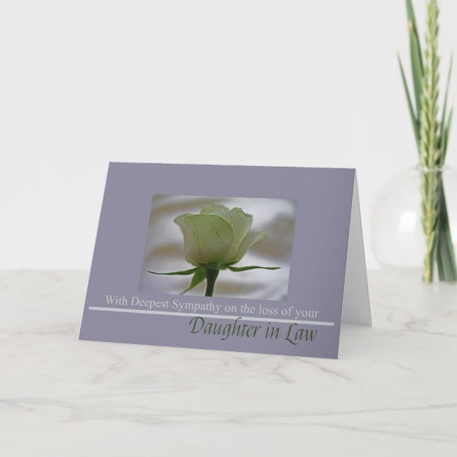 Daughter in Law  loss Sympathy rose card (Front)