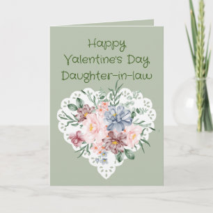 Daughter-in-law Mixed Garden Flower Valentine  Holiday Card