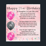Daughter in Law Poem - 21st Birthday Notepad<br><div class="desc">A great gift for a daughter in law on her 21st birthday</div>