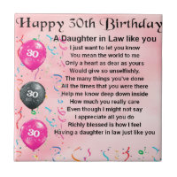 Daughter in Law Poem - 30th Birthday