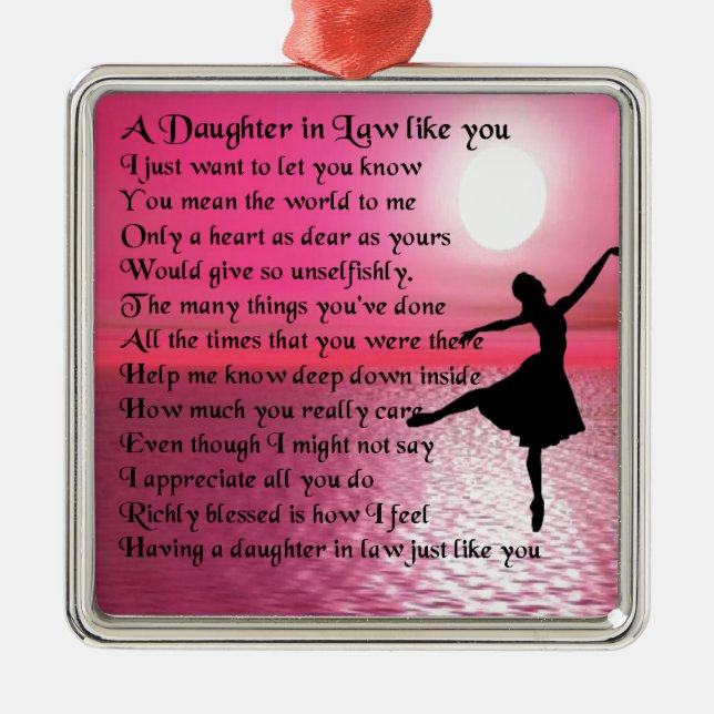 Daughter in Law Poem - Ballerina Metal Ornament (Front)