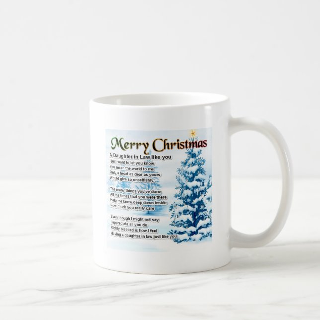 Daughter in Law Poem - Christmas Design Coffee Mug (Right)