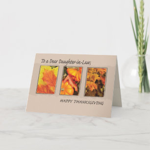 Daughter-in-Law Religious Three Leaves Thanksgivin Holiday Card
