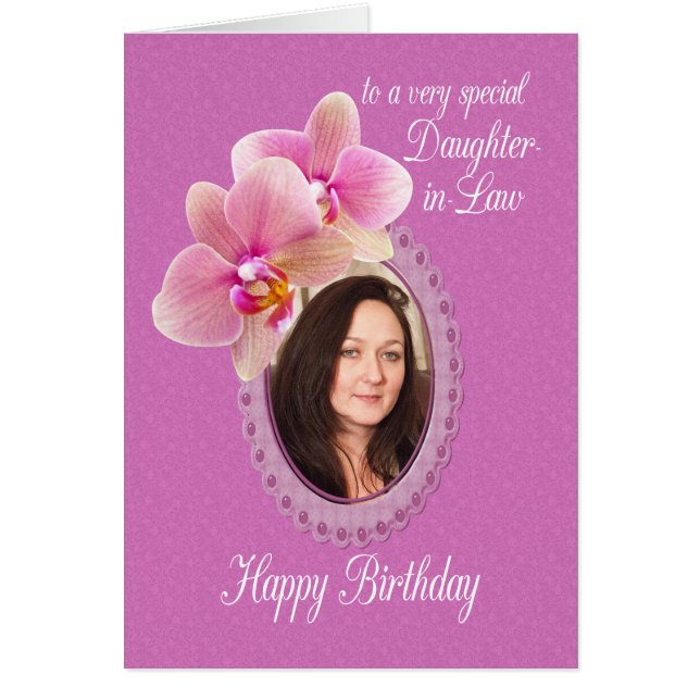 Daughter in Law Special Birthday Wishes Orchids (Front)