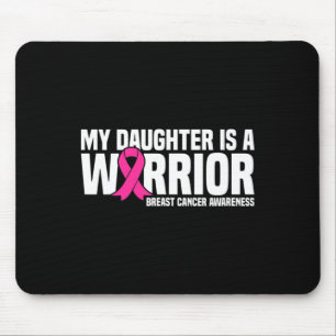 Daughter Is A Warrior Pink Ribbon Breast Cancer Aw Mouse Pad