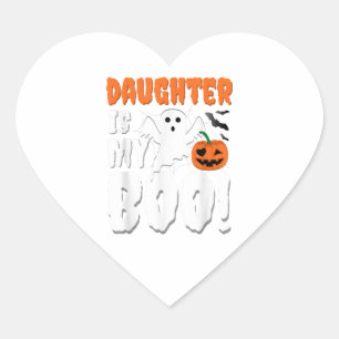 Daughter Is My Boo Halloween Ghost Boo T-Shirt Heart Sticker