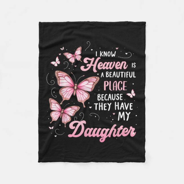 Daughter Is My Guardian Angel In Heaven Memorial D Fleece Blanket (Front)