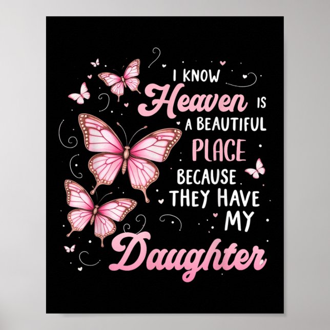 Daughter Is My Guardian Angel In Heaven Memorial D Poster (Front)