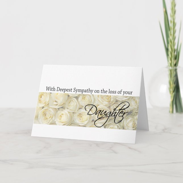 Daughter  loss Sympathy rose card (Front)