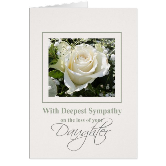 Daughter  loss Sympathy rose card (Front)