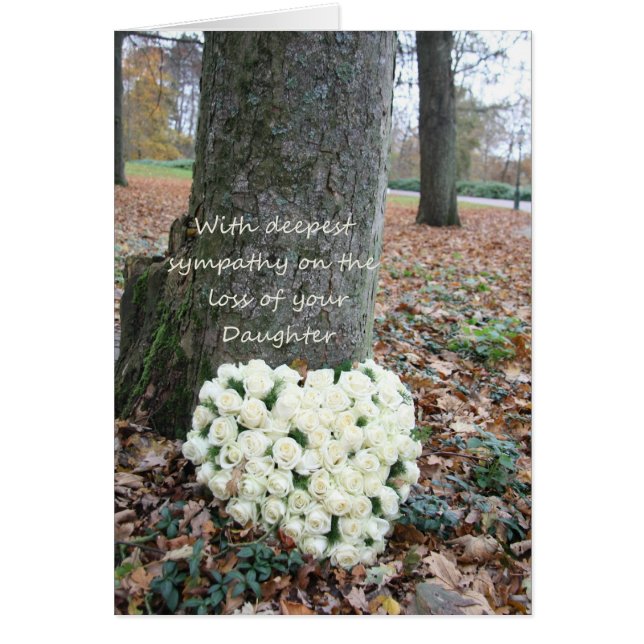 Daughter  loss Sympathy rose card (Front)