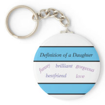 Daughter Love Button Keychain