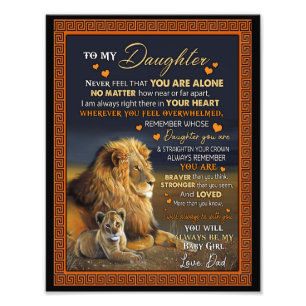 Daughter Lovers   To My Daughter Love Dad Photo Print