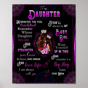 Daughter Lovers   To My Daughter Love Mom Poster