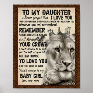 Daughter Lovers   To My Daughter Love Mom Poster