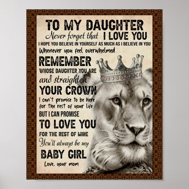 Daughter Lovers | To My Daughter Love Mom Poster (Front)