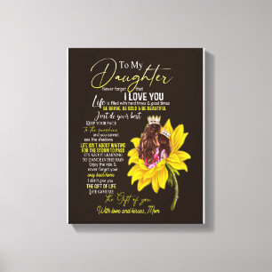 Daughter Lovers To My Daughter Love Mum Canvas Print