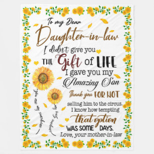 Daughter Lovers To My Dear Daughter-In-Law Fleece Blanket