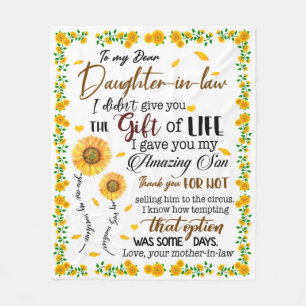 Daughter Lovers   To My Dear Daughter-In-Law Fleece Blanket