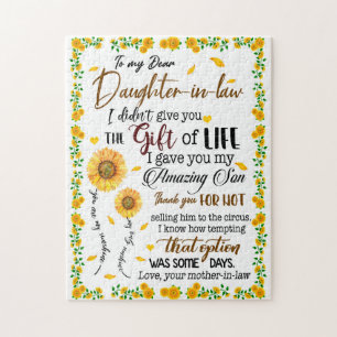 Daughter Lovers   To My Dear Daughter-In-Law Jigsaw Puzzle