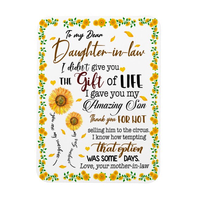 Daughter Lovers | To My Dear Daughter-In-Law Magnet (Vertical)