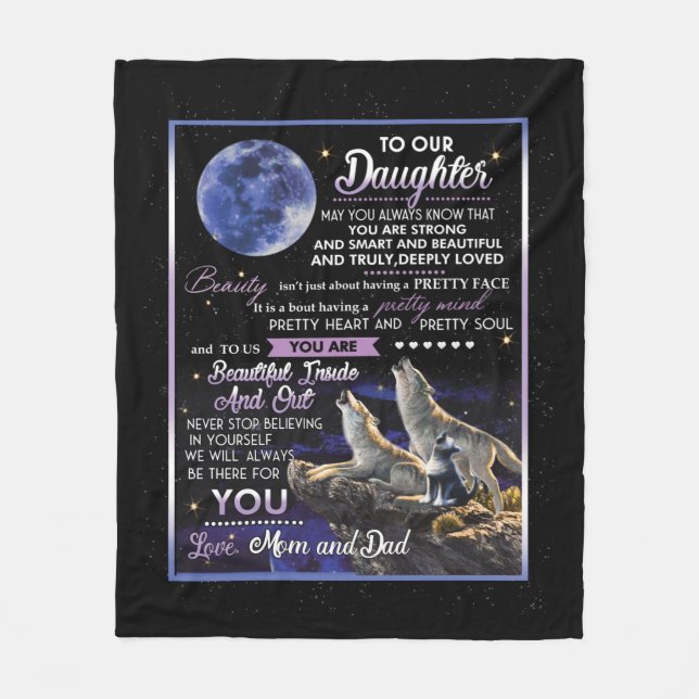 Daughter Lovers | To Our Daughter Love Mum And Dad Fleece Blanket (Front)