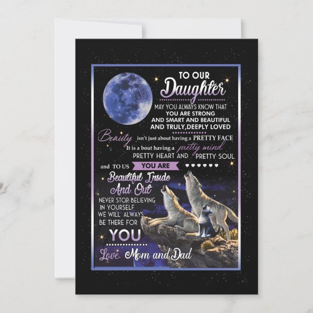 Daughter Lovers | To Our Daughter Love Mum And Dad Holiday Card (Front)