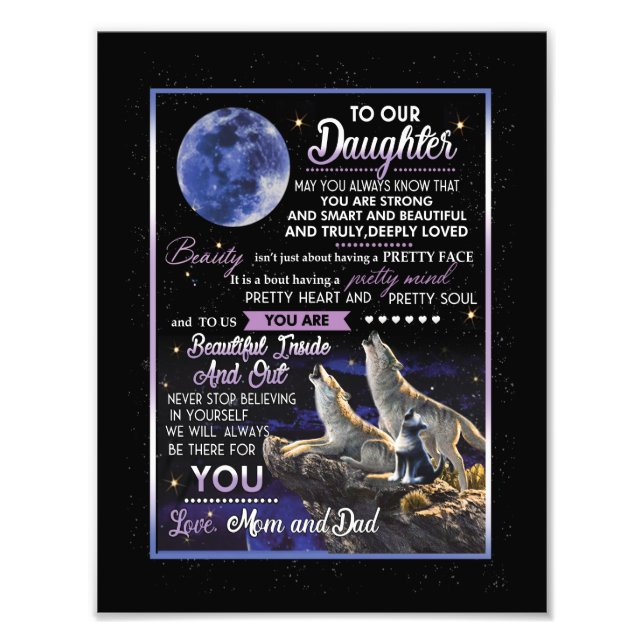 Daughter Lovers | To Our Daughter Love Mum And Dad Photo Print (Front)