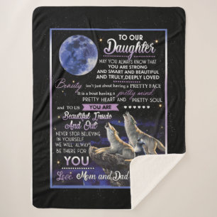 Daughter Lovers To Our Daughter Love Mum And Dad Sherpa Blanket