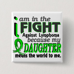 Daughter Means The World To Me Lymphoma 15 Cm Square Badge