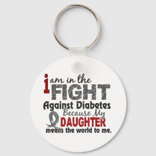 Daughter Means World To Me Diabetes Key Ring
