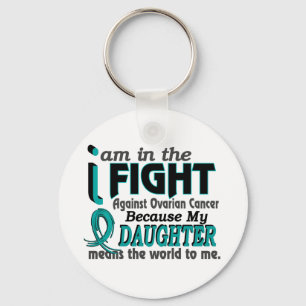 Daughter Means World To Me Ovarian Cancer Key Ring