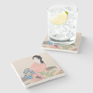 Daughter Miyuki (Beautiful Japanese Lady) (Asian) Stone Coaster
