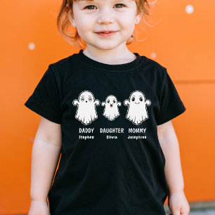 Daughter Mommy And Daddy 3 Person Ghost Family Baby T-Shirt