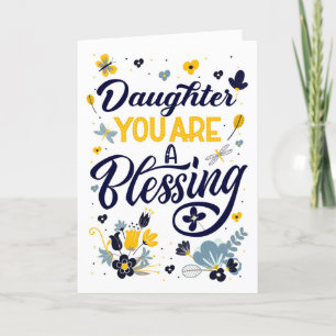 Daughter Mother's Day You are a Blessing Botanical Holiday Card