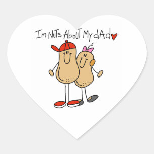 Daughter - Nuts About My Dad T-shirts and Gifts Heart Sticker