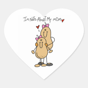 Daughter - Nuts About My Mum T-shirts and Gifts Heart Sticker