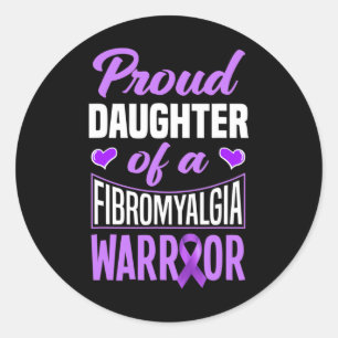 Daughter Of A Fibromyalgia Warrior Classic Round Sticker
