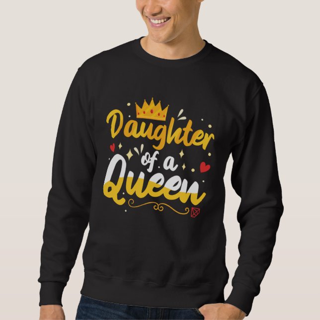 Daughter Of A Queen Mom And Daughter Matching Moth Sweatshirt (Front)